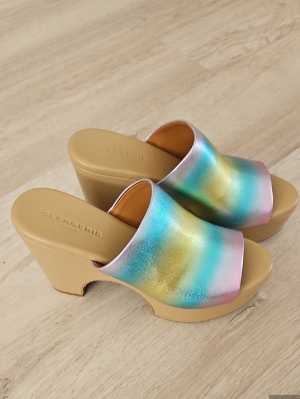 Shimmery Platform Slides From Paris 9.5